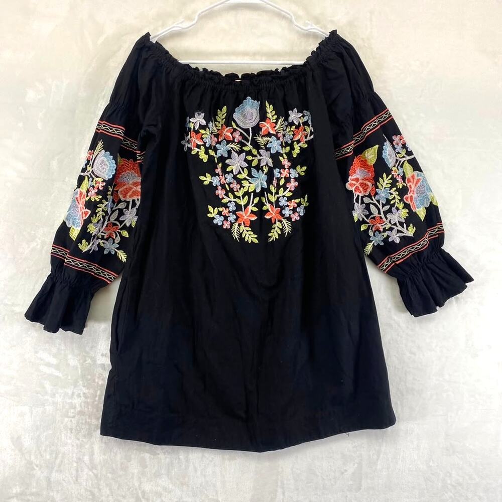 Free People Women's Fleur Du Jour Mini Embroidered Dress 100% Cotton Sz S - Picture 2 of 10